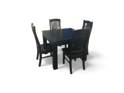 Solid Pine Black Wood Dining Suite