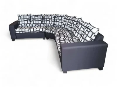 Large Corner Curved Lounge Suite With Loose Back Cushions
