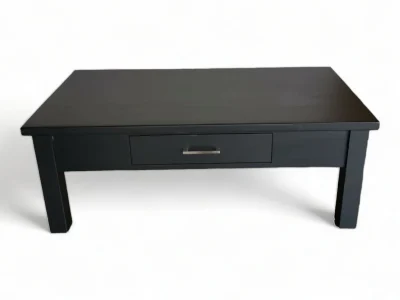One Drawer Wooden Coffee Table - Black