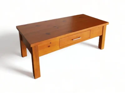 One Drawer Wooden Coffee Table - Honey